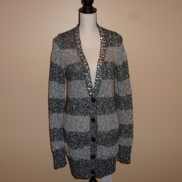 Cardigan button-down tunic length sweater - Picture 1 of 8